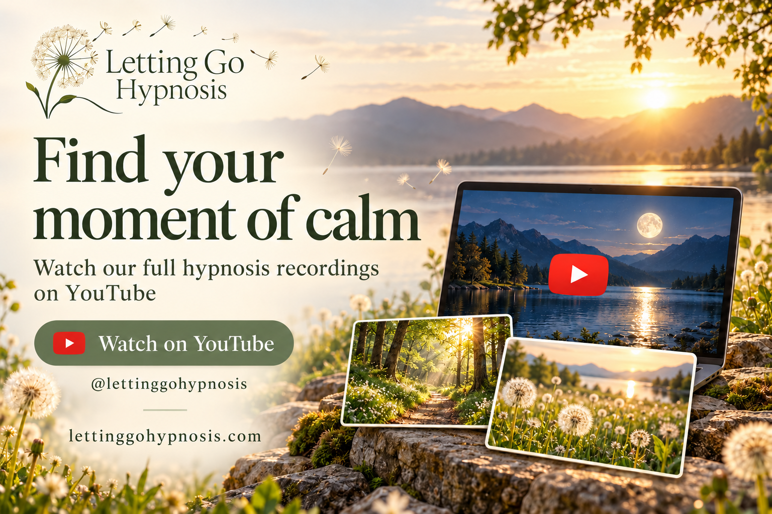 Watch complete Letting Go Hypnosis recordings free on YouTube